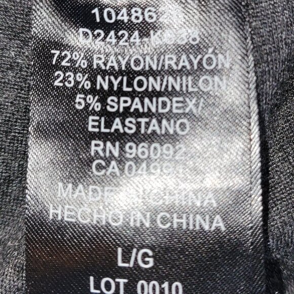 Hilary Radley Ponte Slim Leg Stretch Pants Pull On Dark Gray Women's Size L - Picture 9 of 10